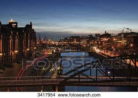Picture - Speicherstadt, harbour and Zollkanal, Hamburg, Germany, Europe . Fotosearch
