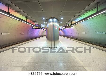 Stock Photograph - Stadtbahnstation Bochumer Verein / Jahrhunderthalle, Bochum, North Rhine-Westphalia, Germany, Europe . Fotosearch