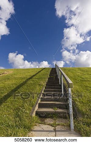 Staircase at dyke, Sylt, Schleswig-Holstein, Germany, Europe View Large Photo Image Stock Image - Staircase at dyke, Sylt, Schleswig-Holstein, Germany, Europe . Fotosearch