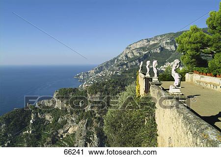 Statues at coastline, Villa Cimbrone, Ravello, Amalfi Coast, Italy View Large Photo Image Stock Image - Statues at coastline, Villa Cimbrone, Ravello, Amalfi Coast, Italy . Fotosearch