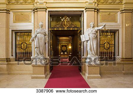 Statues in front of the entrance to the Room of the Senat in the townhall, Hamburg, Germany View Large Photo Image Stock Photograph - Statues in front of the entrance to the Room of the Senat in the townhall, Hamburg, Germany . Fotosearch