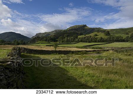 Stone wall in field, Keswick, Castlerigg Fell, Lake District National Park, Cumbria, England View Large Photo Image Stock Image - Stone wall in field, Keswick, Castlerigg Fell, Lake District National Park, Cumbria, England . Fotosearch