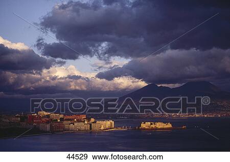 Stock Photo - Storm clouds over volcano, Vesuvius, Naples, Campania, Italy . Fotosearch