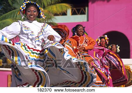 Teenage girls dancing in traditional dress, Mexico View Large Photo Image Stock Image - Teenage girls dancing in traditional dress, Mexico . Fotosearch