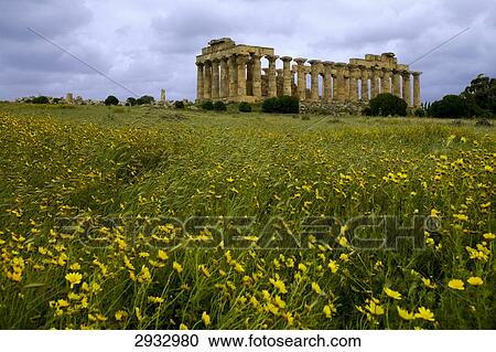 Stock Image - temple of Hera, Selinut, Italy . Fotosearch