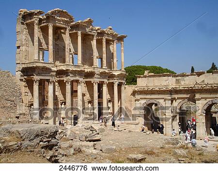 Tourists at archaeological site, Ephesus, Turkey View Large Photo Image Stock Photograph - Tourists at archaeological site, Ephesus, Turkey . Fotosearch