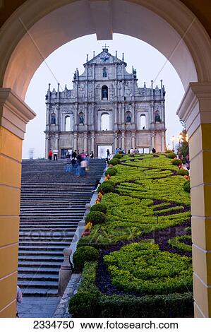 Tourists at church, St. Paul's Church, Macau, Guangdong Province, China View Large Photo Image Stock Image - Tourists at church, St. Paul's Church, Macau, Guangdong Province, China . Fotosearch