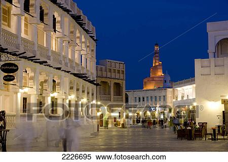 Stock Photography - Tourists at market, Souq Waqif, Doha, Qatar . Fotosearch