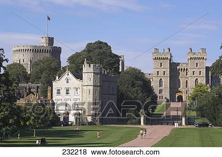 Tourists in front of castle, Windsor Castle, Berkshire, England View Large Photo Image Stock Photo - Tourists in front of castle, Windsor Castle, Berkshire, England . Fotosearch