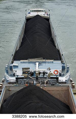 Towboat and coal on barges, Rhineland-Palatinate, Germany, elevated view View Large Photo Image Stock Photography - Towboat and coal on barges, Rhineland-Palatinate, Germany, elevated view . Fotosearch