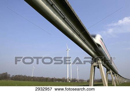 Stock Photo - Transrapid test track, Lathen, Germany . Fotosearch
