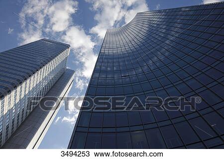 Two skyscrapers, Frankfurt am Main, Hesse, Germany, Europe View Large Photo Image Stock Image - Two skyscrapers, Frankfurt am Main, Hesse, Germany, Europe . Fotosearch
