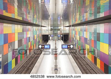 Stock Photo - U-Bahnhof Georg-Brauchle-Ring, Munic, Bavaria, Germany, Europe . Fotosearch