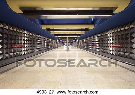 Stock Photo - U-Bahnhof Olympia-Einkaufszentrum, Munic, Bavaria, Germany, Europe . Fotosearch