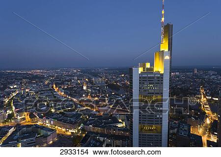 view from the Maintower to the Commerzbank Tower, Frankfurt, Germany View Large Photo Image Picture - view from the Maintower to the Commerzbank Tower, Frankfurt, Germany . Fotosearch