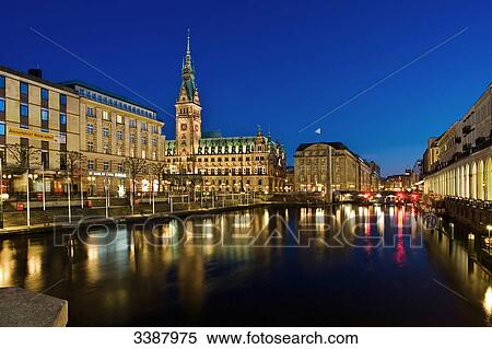 View of town hall and the Alster, Hamburg, Germany View Large Photo Image Stock Photography - View of town hall and the Alster, Hamburg, Germany . Fotosearch
