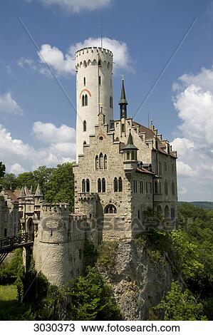 View to Lichtenstein Castle near Honau, Swabian Alb, Germany View Large Photo Image Stock Image - View to Lichtenstein Castle near Honau, Swabian Alb, Germany . Fotosearch