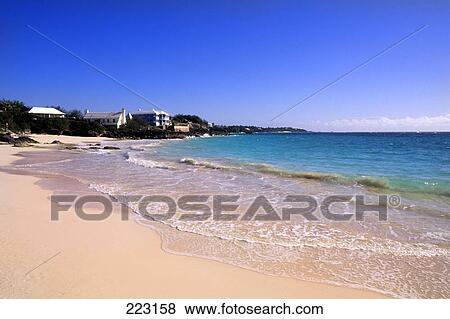 Stock Photo - Waves on the beach, Bermuda . Fotosearch