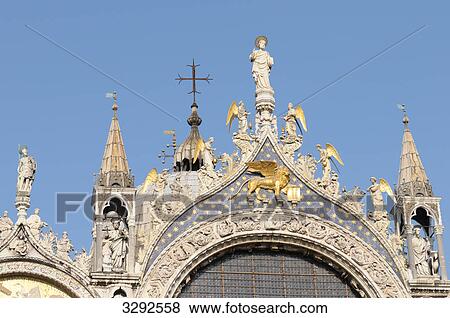 Basilica of San Marco, Venice, Italy, low angle view, detail View Large Photo Image Stock Photo - Basilica of San Marco, Venice, Italy, low angle view, detail . Fotosearch