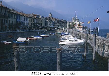 Boats at a marina, Cannero, Lake Maggiore, Italy View Large Photo Image Stock Image - Boats at a marina, Cannero, Lake Maggiore, Italy . Fotosearch