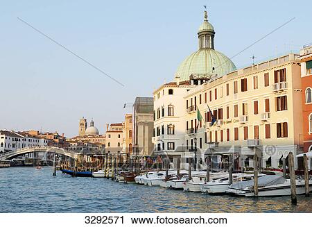 Boats on Grand Canal, Venice, Italy View Large Photo Image Stock Image - Boats on Grand Canal, Venice, Italy . Fotosearch