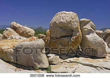 Stock Photo - Boulders, Figari Bay, Corsica, France . Fotosearch
