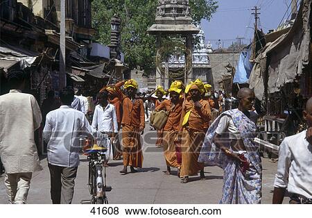 Stock Photo - Buddhist monks walking on road, Tirumala, Andhra Pradesh, India . Fotosearch