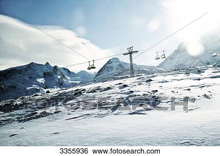Cable car in the mountains of Zermatt, Switzerland, low angle view View Large Photo Image Stock Photograph - Cable car in the mountains of Zermatt, Switzerland, low angle view . Fotosearch