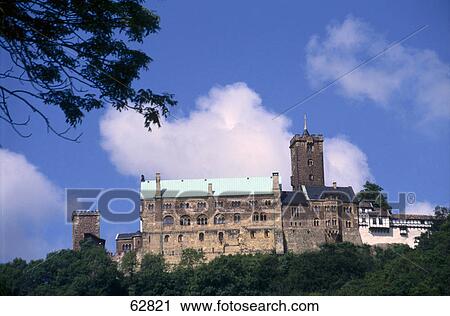 Castle against cloudy sky, Eisenach, Thuringia, Germany View Large Photo Image Stock Image - Castle against cloudy sky, Eisenach, Thuringia, Germany . Fotosearch
