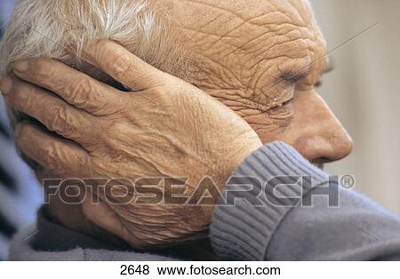 Stock Photo - Close-up of an old man, Manacor, Spain . Fotosearch