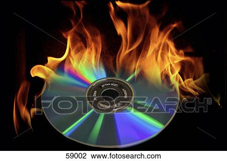 Stock Image - Close-up of burning CD . Fotosearch