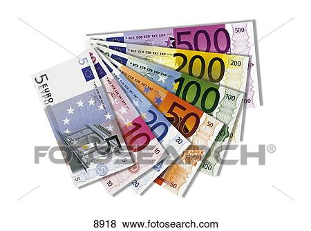 Stock Photo - Close-up of European Union Euro notes . Fotosearch