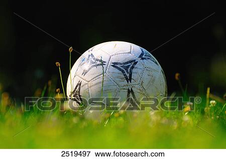 Stock Photo - Close-up of soccer ball in field . Fotosearch