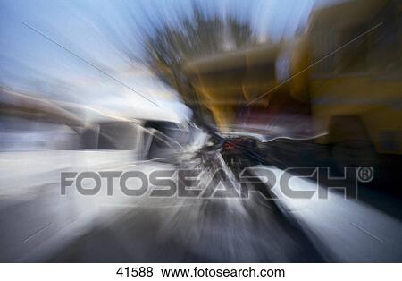Defocused view of truck collision on street View Large Photo Image Stock Photo - Defocused view of truck collision on street . Fotosearch