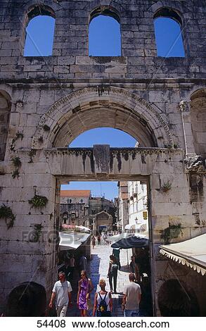 Entrance of city, Diocletian's Palace, Split, Croatia View Large Photo Image Stock Photo - Entrance of city, Diocletian's Palace, Split, Croatia . Fotosearch