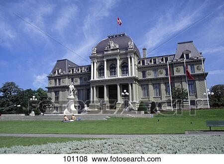 Facade of building, Lausanne, Vaud, Switzerland View Large Photo Image Stock Photo - Facade of building, Lausanne, Vaud, Switzerland . Fotosearch