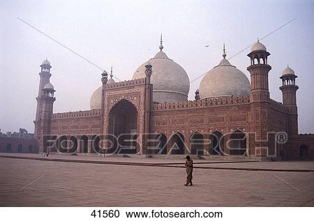 Stock Image - Facade of mosque, Lahore, Pakistan . Fotosearch
