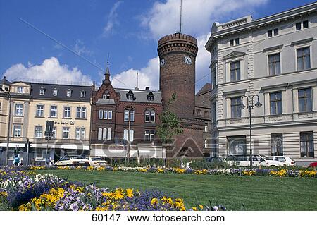 Garden in front of building in town, Spremberger Street, Cottbus, Germany View Large Photo Image Stock Photo - Garden in front of building in town, Spremberger Street, Cottbus, Germany . Fotosearch