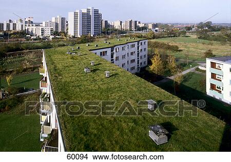 Picture - High angle view of buildings, Schleswig-Holstein, Germany, Europe . Fotosearch