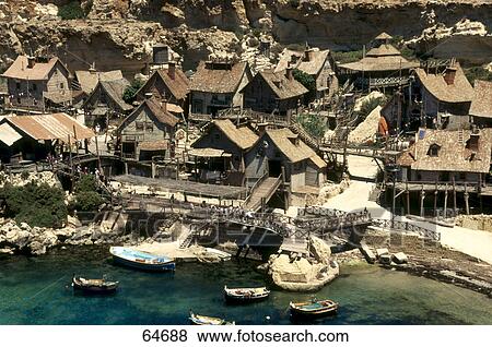 High angle view of huts at coast, Mellieha, Malta View Large Photo Image Stock Photo - High angle view of huts at coast, Mellieha, Malta . Fotosearch