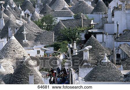 High angle view of trulli, Alberobello, Bari, Puglia, Italy View Large Photo Image Stock Image - High angle view of trulli, Alberobello, Bari, Puglia, Italy . Fotosearch