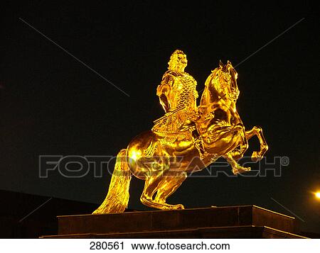 King August sculpture against night sky, Dresden, Germany View Large Photo Image Stock Image - King August sculpture against night sky, Dresden, Germany . Fotosearch