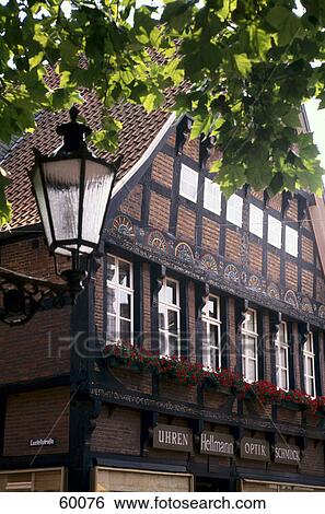 Lamppost in front of building, Saxony, Germany, Europe View Large Photo Image Stock Photograph - Lamppost in front of building, Saxony, Germany, Europe . Fotosearch