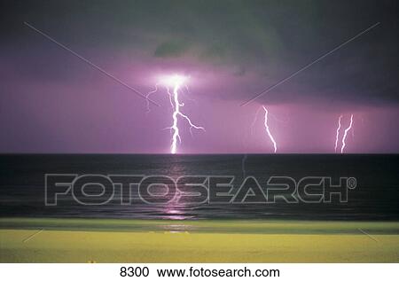 Lightning over ocean, Fort Walton Beach, Florida, USA View Large Photo Image Stock Image - Lightning over ocean, Fort Walton Beach, Florida, USA . Fotosearch