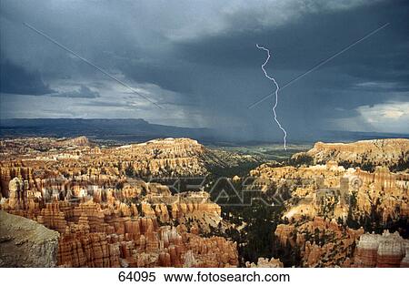 Lightning strikes over landscape, Bryce Canyon National Park, Utah, USA View Large Photo Image Stock Photography - Lightning strikes over landscape, Bryce Canyon National Park, Utah, USA . Fotosearch