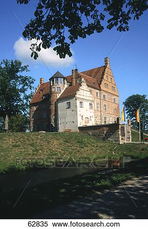Stock Photography - Low angle view of castle, Mecklenburg-Vorpommern, Germany, Europe . Fotosearch