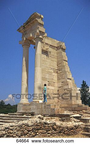 Man standing on old ruins of temple, Temple Of Apollo, Kourion, Cyprus View Large Photo Image Picture - Man standing on old ruins of temple, Temple Of Apollo, Kourion, Cyprus . Fotosearch