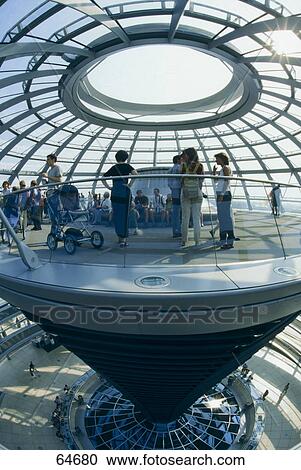Stock Image - People in parliament building, The Reichstag, Berlin, Germany . Fotosearch