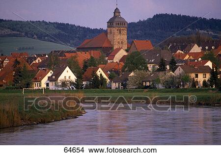 River flowing near town, Werra River, Witzenhausen, Werra-Meißner, Hesse, Germany View Large Photo Image Picture - River flowing near town, Werra River, Witzenhausen, Werra-Meißner, Hesse, Germany . Fotosearch