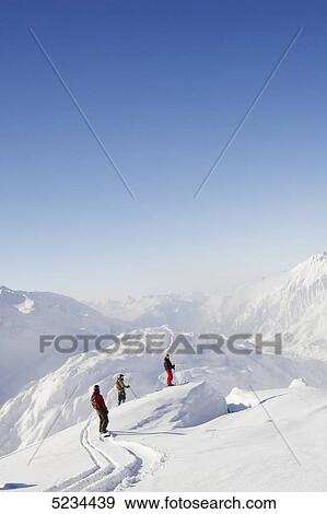 Skier and snowboarder View Large Photo Image Stock Photo - Skier and snowboarder . Fotosearch